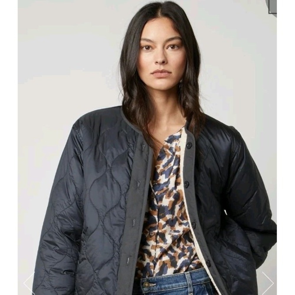 Velvet by Graham Spencer Marissa Reversible Quilted Sherpa Jacket Old Money L